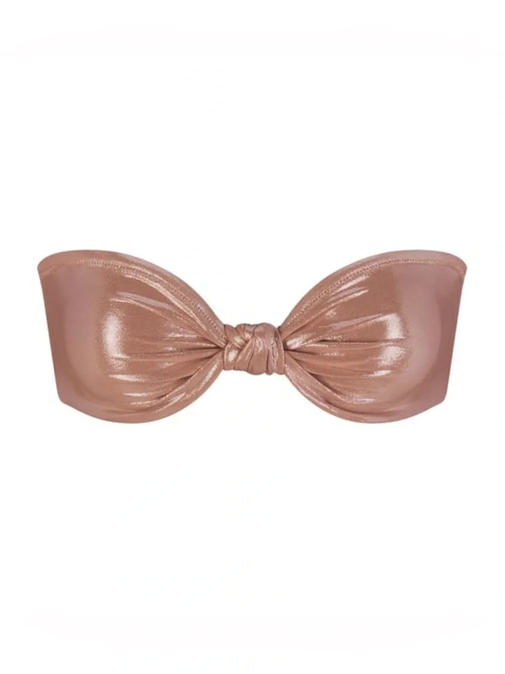 RARE SKIMS Liquid Shine Swim Knotted Bandeau Bikini Top in Cinnamon